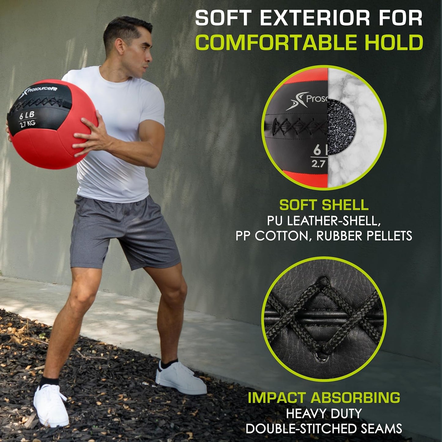 ProsourceFit Soft Medicine Balls, Wall Balls and Full Body Dynamic Exercises, Color-Coded Weights