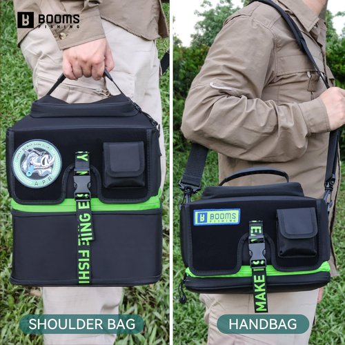 Booms Fishing Expandable Reel Bag - Double Layer Hidden Storage Case for 8 Reels - Protective Compartment, DIY Space for Tackle and Equipment - RC4 Cover