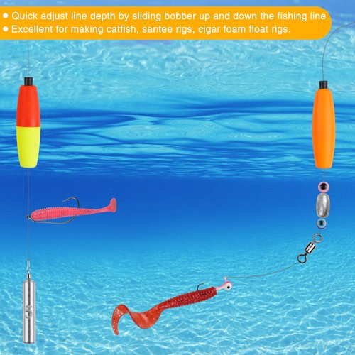 OROOTL Fishing Bobbers Floats for Catfish Peg Floats for Catfishing Cigar Foam Slip Fishing Bobbers for Santee Rig Catfish Freshwater Saltwater 2in 2.5in 3in