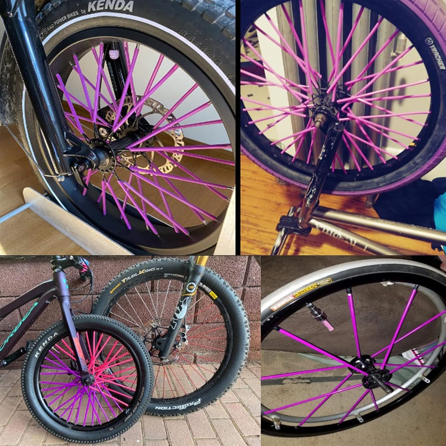 72Pcs Universal Spoke Skins Cover - Ovelur Wheel Spoke Wraps Skins Pipe Trim Decoration Protector For Motorcycle Dirt Bike Yamaha Harley Suzuki(Pink)