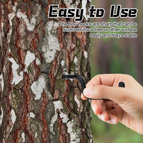 Dyreps Screw in Tree Steps Bow Hooks, 40Pcs Bow Hangers for Hunting, Bow Hooks Bow Hangers for Tree Stand, Archery Bow Tree Stand Accessories Gear Holder for Outdoor Hunting Sports