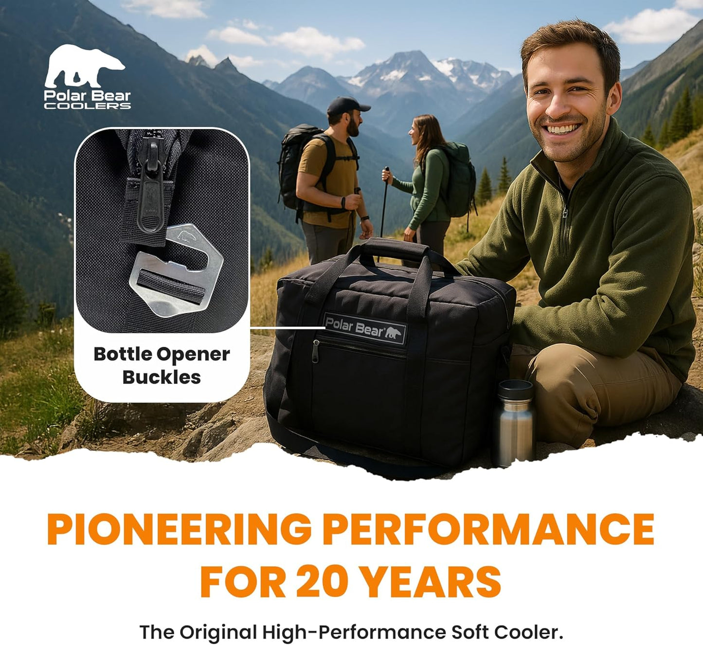 Polar Bear Coolers - Original Nylon Soft Cooler Bag - Insulated Leak Proof Beach Cooler Bag, Small Thermal Bags for Travel - Heavy Duty & Portable - Sweat Proof Picnic Carrier