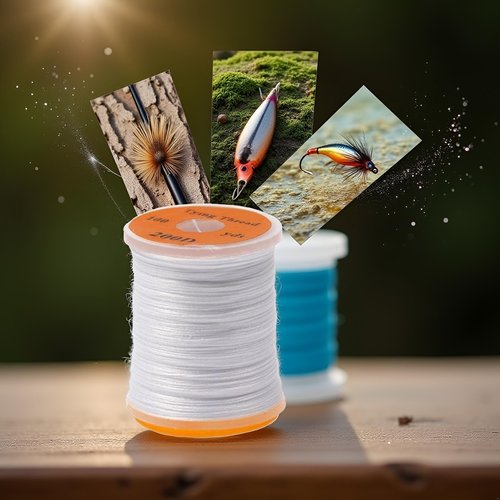 White 100Yard 200D UV Big Fly Thread Premium Strong Fly Tying Thread Spool Salmon Bass Flies Tying Thread Material Fluorescent Hunting and Fishing