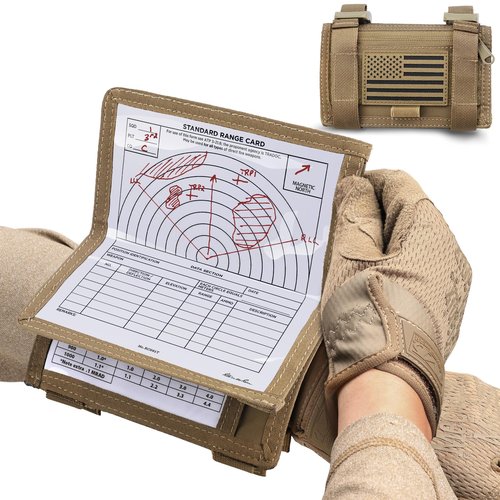 LIVANS Map Case Tactical Arm Sleeve QB Wristband Map Pouch Tactical Armband Sleeve Military Arm Wrist Pouch Document DOPE Card Holder for Shooting Rescue Field Measurement, Include Flag Patch