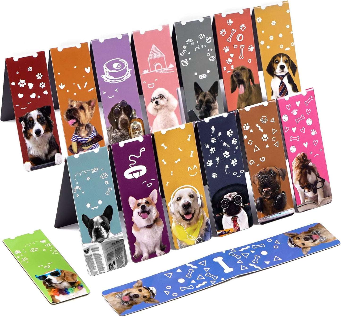 Magnetic Bookmarks 14Pcs Book Mark 3.1’‘ Page Magnetic Markers with Magnet Book Markers Page Clip for Students Teachers School Home Office Reading Supplies