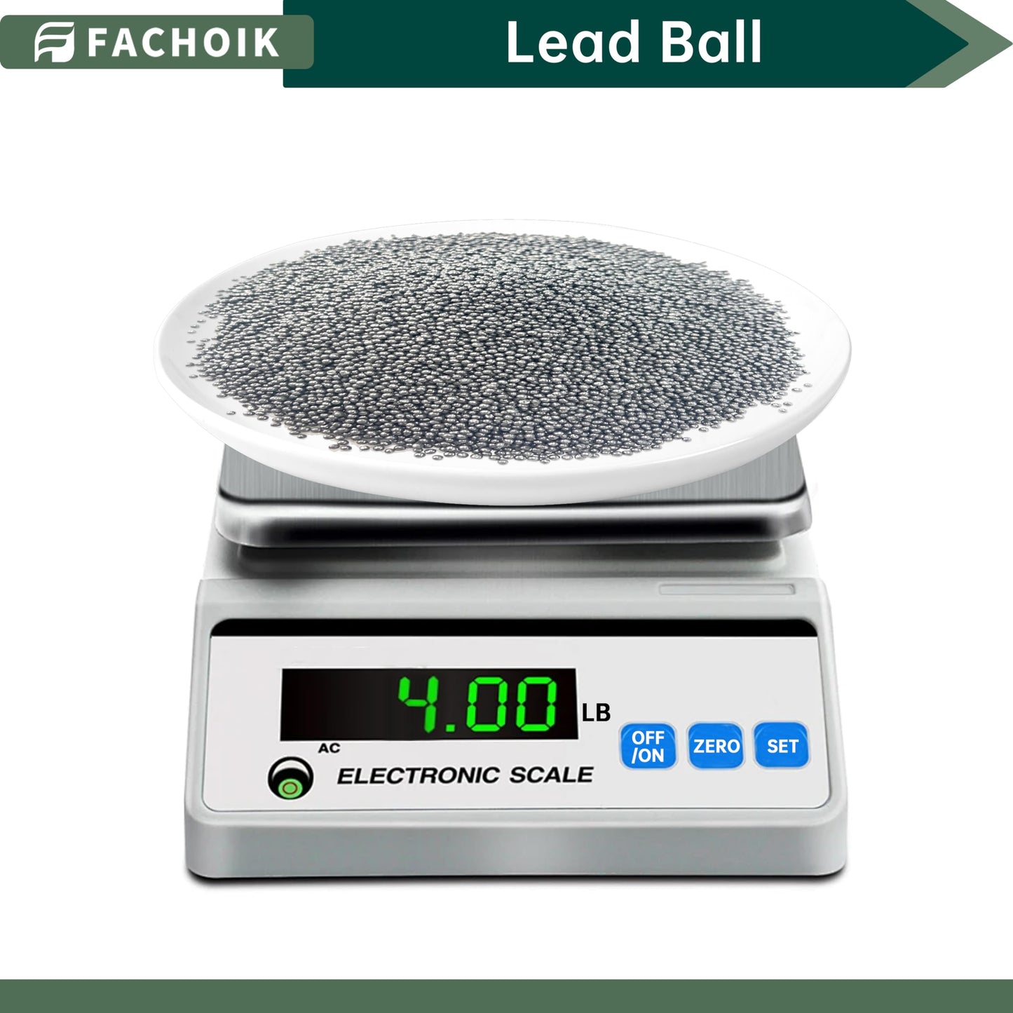Fachoik Lead Shot Balls 99.9% Pure (2.4mm) for Slingshot Ammo, Shotgun Pellets, Consistent Weight(4 Pounds)