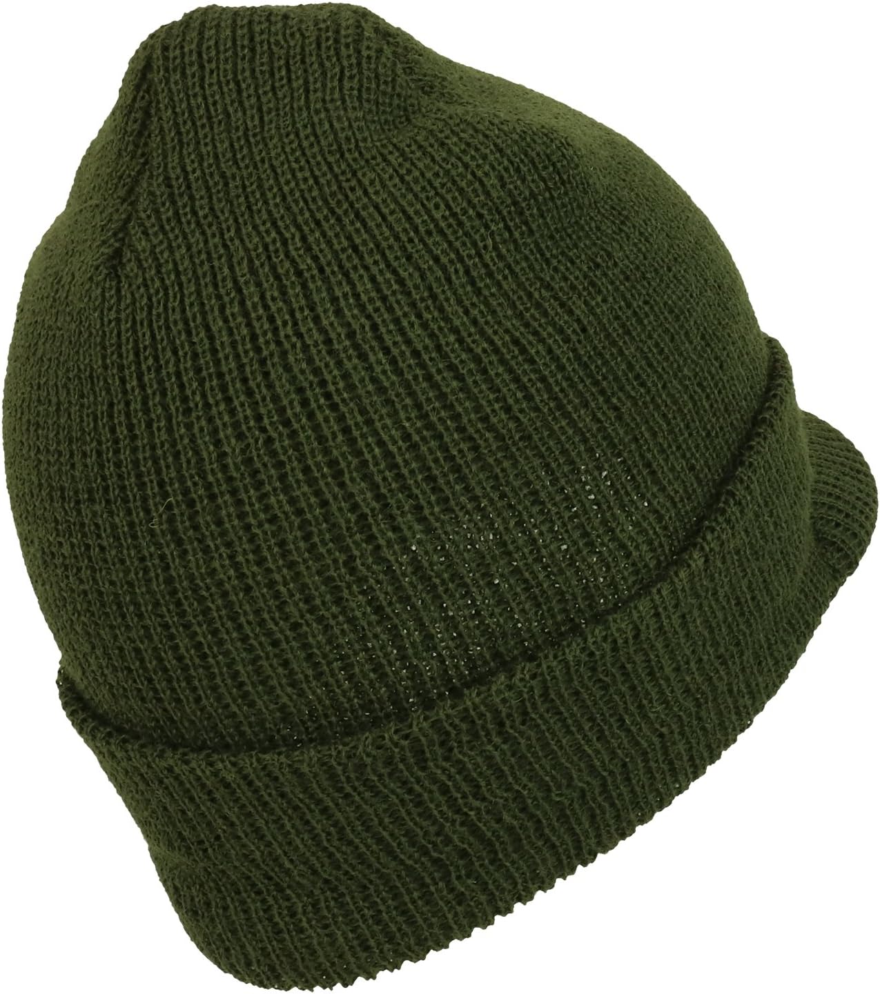Armycrew Made in USA Government Issue Wool Ribbed Visor Beanie Cap