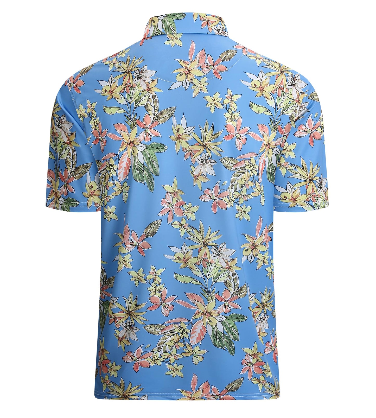 Damipow Mens Golf Shirts Dry Fit Polo Shirts Moisture Wicking Short Sleeve Hawaiian Polo Shirt