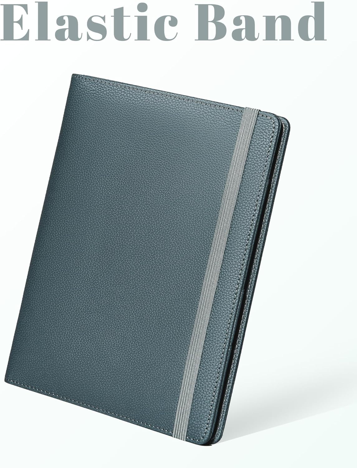 Small Clipboard Junior Padfolio Folio 7 x 9 Writing Pad Refillable, Mymazn Faux Leather Folder A5 for Notepad Legal pad 5 x 8 Junior Size Portfolio (Black)