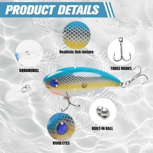 Deep Diving Crankbait Bass Fishing Lures Hard Baits Wobble Multi Jointed Swimbait for Freshwater Saltwater Trout Walleye Redfish Pike Catfish