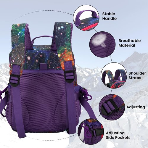 Ci Wigo Small Tactical Backpack for Men Women,15L Mini MOLLE Tactical Daypack Rucksack with Patches for Gym Hiking Camping Travel Sport (Galaxy Purple)
