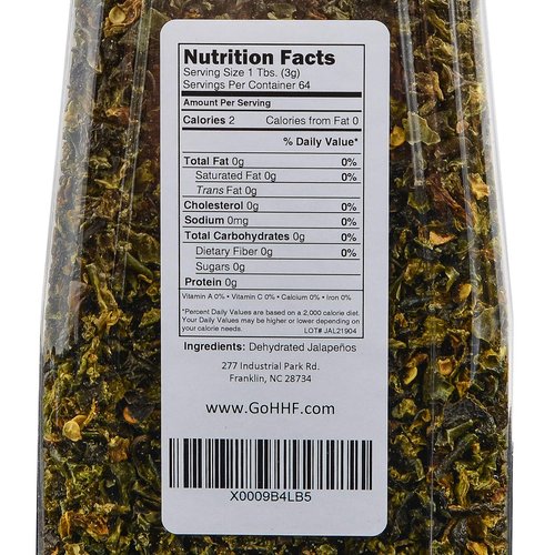 Harmony House Dried Jalapeno Peppers – Dehydrated Peppers For Cooking, Camping, Emergency Supply and More, 6 oz, Quart Jar