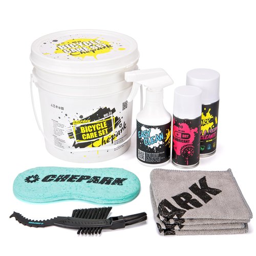 CHEPARK Cleaning Kit-Bike Wash & Drivetrain Essentials Kit with bike clean,Bicycle Degreaser,dry Lubricant,Cleaning Brush Tool-Bike Maintenance for Mountain Road Gravel Bikes
