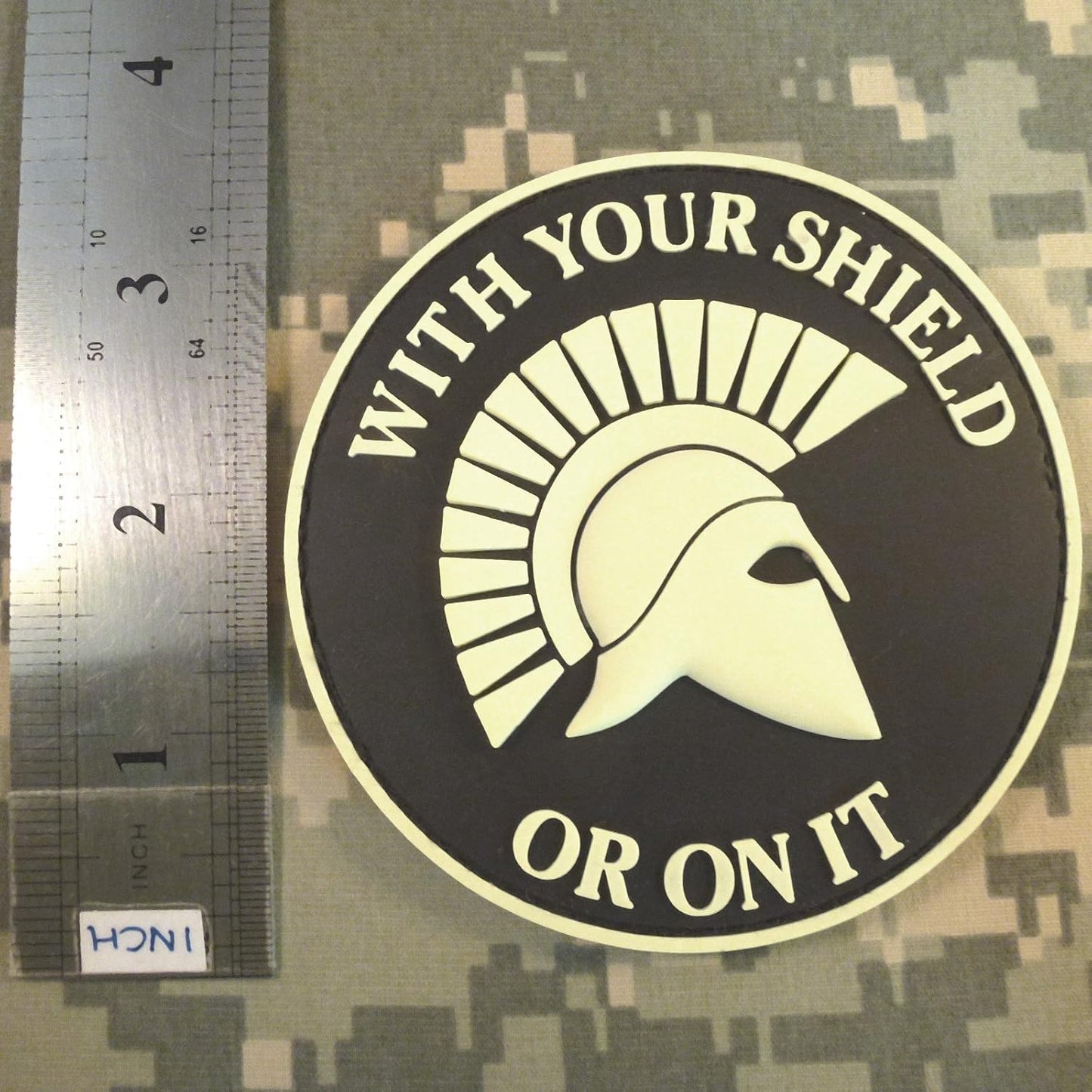 Spartan PVC Morale Patch for Velcro - Tactical Blackout Subdued Patch for Backpacks & Hats