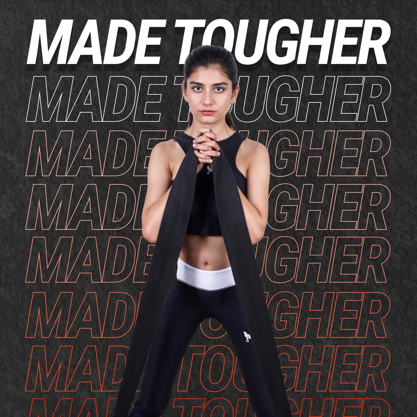 Fabric Resistance Bands for Women and Men - Non-Slip, Durable Exercise Bands for Stretching, Yoga, and Home Fitness (Black 76" Long Belt)