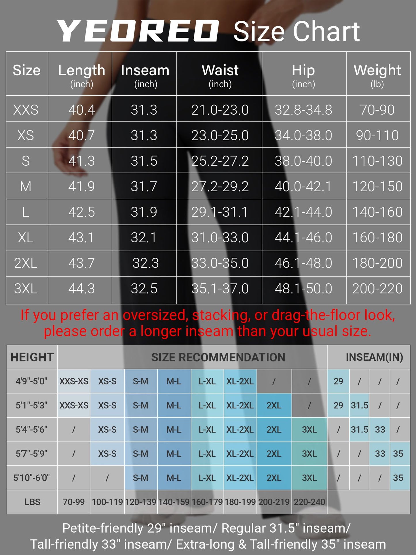 YEOREO Workout Leggings Womens No Front Seam Straight Leggings 31.5" High Waist Buttery Eddiy Gym Yoga Pants Black XXS