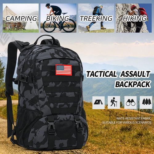 Houart Camo Backpack,Military Tactical Backpack for Men with Flag Patch,30L School Backpack for Outdoor
