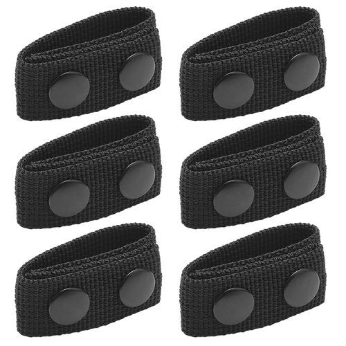 Yenblow 6 Pack Security Duty Belt Keepers, 2 1/4" Wide Nylon Guard Belt Clips Holder with Double Snaps for Retainer Police Equipment Tactical Law Enforcement Gear Accessories (Black)