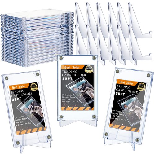Screw Trading Card Protector with Display Stands Acrylic 35 PT Baseball Card Holder for Football Sports Game Business Display(30 Pcs)