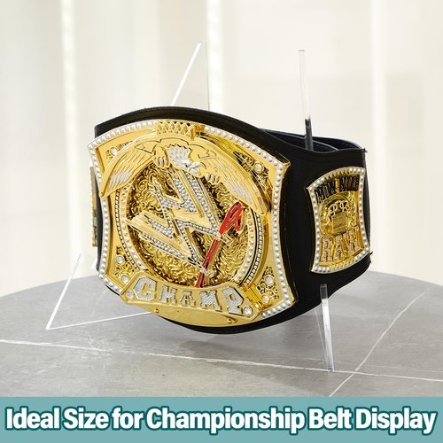RattanView Acrylic Championship Belt Display Stand Wrestling Belt Buckles Holder for Sport Football Boxing Wrestling Corporate Award Badges