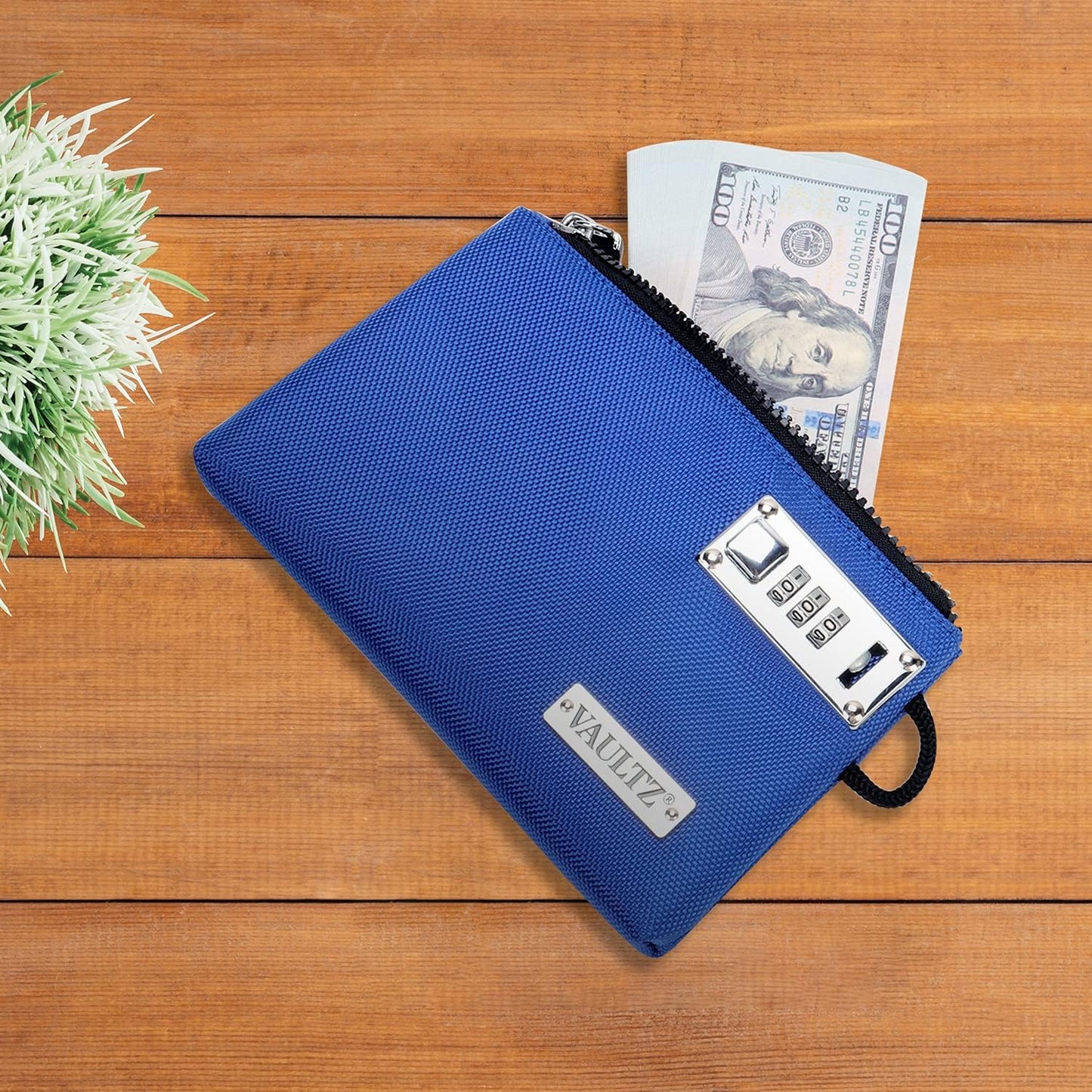 Vaultz Money Bag with Lock - 5 x 7 Inch, Men & Women's Locking Accessories Pouch for Cash, Bank Deposits, Wallet, Medicine, Phone and Credit Cards - BERRY