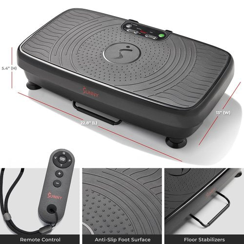 Sunny Health & Fitness FITBOARD Premium 2D Total Body Shaker Platform for Toning, Sculpting & Recovery, Vibration Plate Exercise Machine with Dual Resistance Bands & Wireless Remote – SF-VP822056