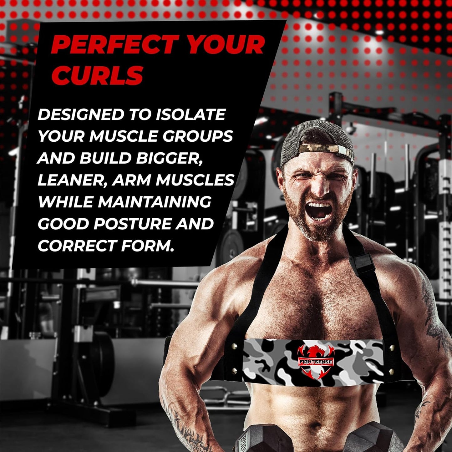 FIGHTSENSE Arm Blaster Biceps Curl Triceps Muscle Isolator Bomber Fitness Gym Workout Training Support