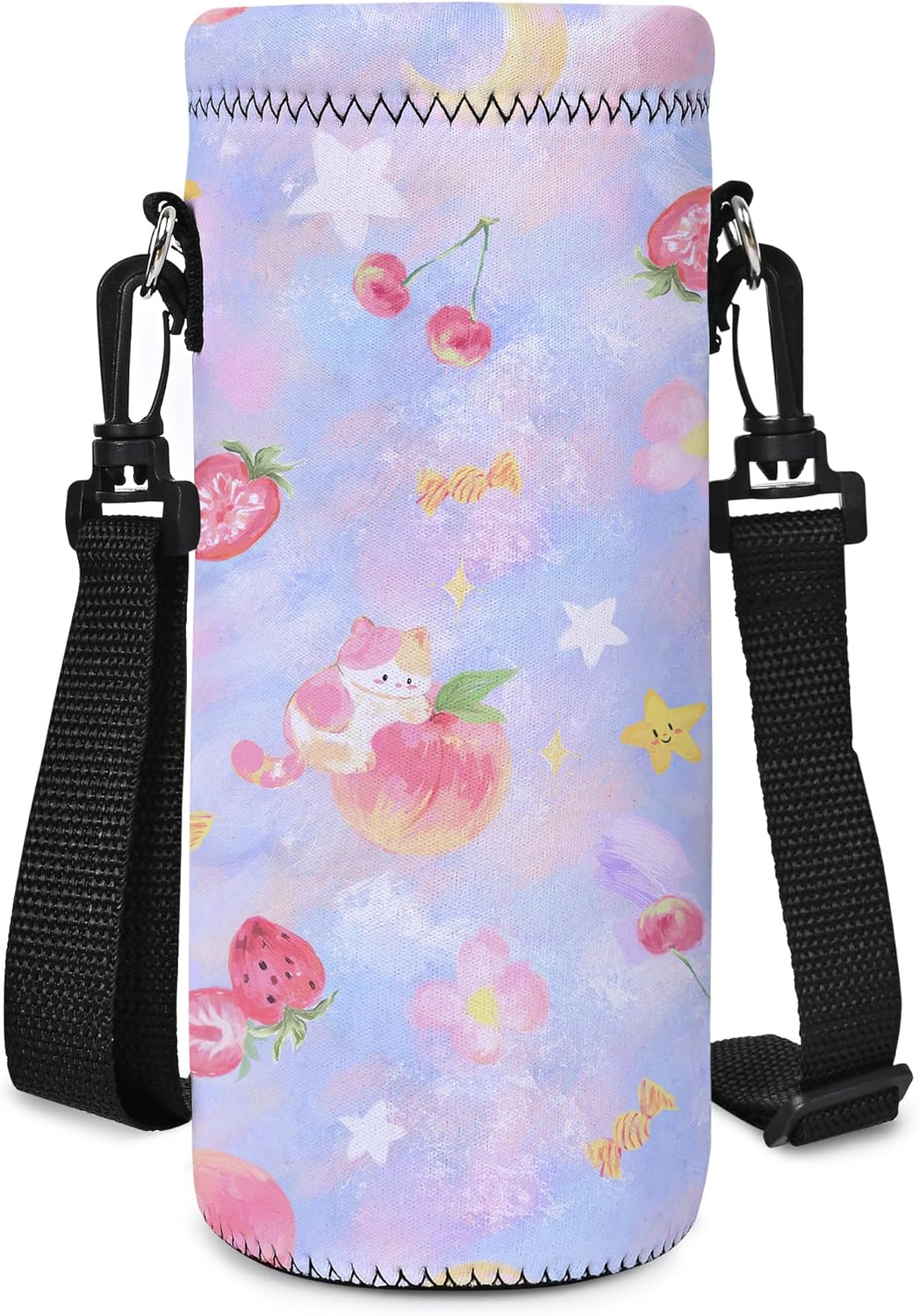 Insulated Neoprene Water Bottle Carrier | 24oz/32oz Sling Holder for Walking
