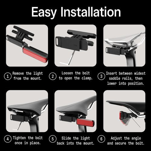 Knog Blinder Link Rear Bike Light - Powerful Bike Taillight Mounts Below Saddle for Maximum Visibility, Innovative Rear Light Keeps Seat Post Clutter-Free