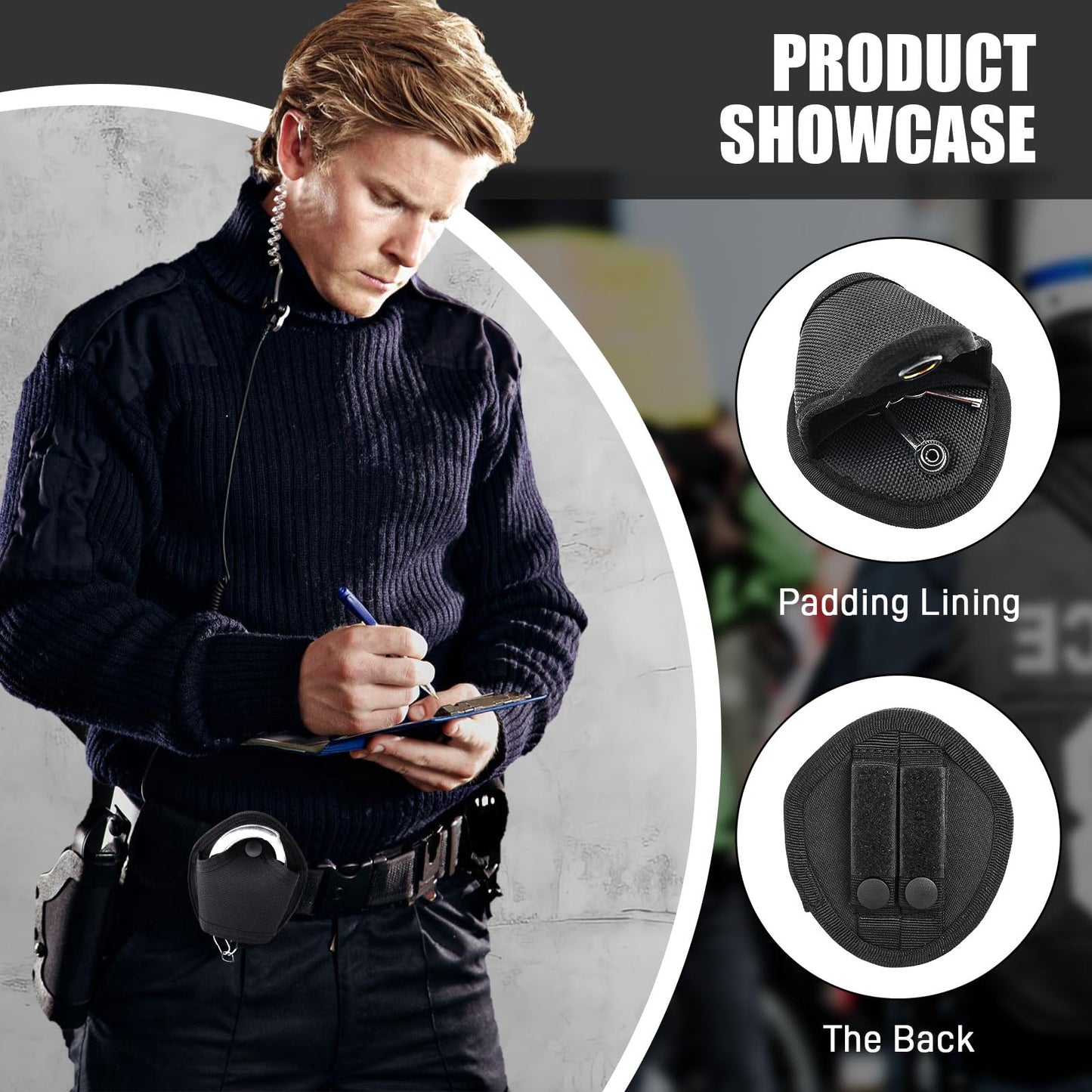 Handcuff Holder Case Open Top Handcuff Holder Holster Law Enforcement Military Standard Handcuff Pouch for Duty Belt Loop Police with Trusted Gear Handcuff Holster Black Handcuff Case