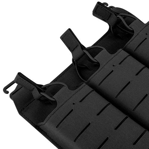 PETAC GEAR Tactical Triple 556 Magazine Pouch with Kydex Insert,KTAR AR Front Flap Magazine Pouch Laser Cut MOLLE Mag Carrier (BK)