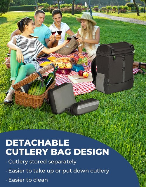 DEERFAMY Backpack Cooler Leakproof, 26L/54 Cans Insulated Waterproof Cooler Lunch Bag for Men Women, Portable Large Ice Cooler Backpack, Compartments Thermal Bag for Travel, Beach, Camping