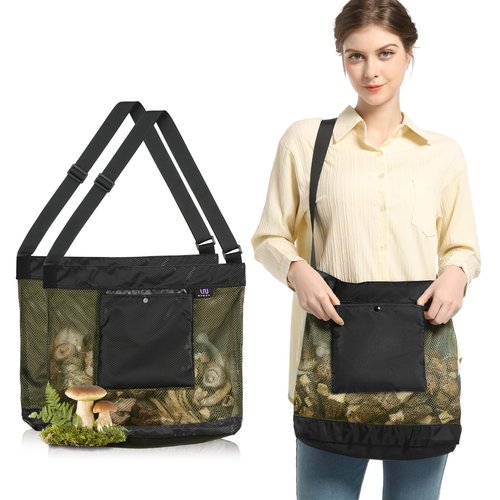 MYWSN Mushroom Foraging Bag - Foraging Kit With Mesh Bag, Adjustable Shoulder Strap, Mushroom Basket With Smartphone Pocket(Mixed color 2 Pack)