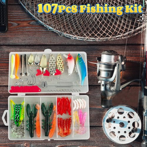104pcs Fishing Tackle Set: Premium All-Water Column Lure Collection