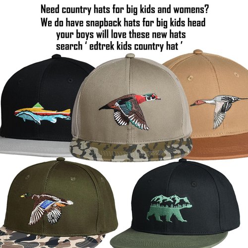 EDTREK Outdoorsman Pro Trucker Breathable Mesh Performance Cap - Flat Brim Snapback Hat (Wood Duck - Swamp Green)