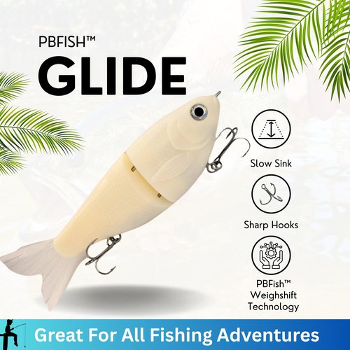 PBFish Glide Bait Slow Sinking Wide S Motion Smooth Glide Strong Hooks 6 Inches Bass Musky Pike Big Fish