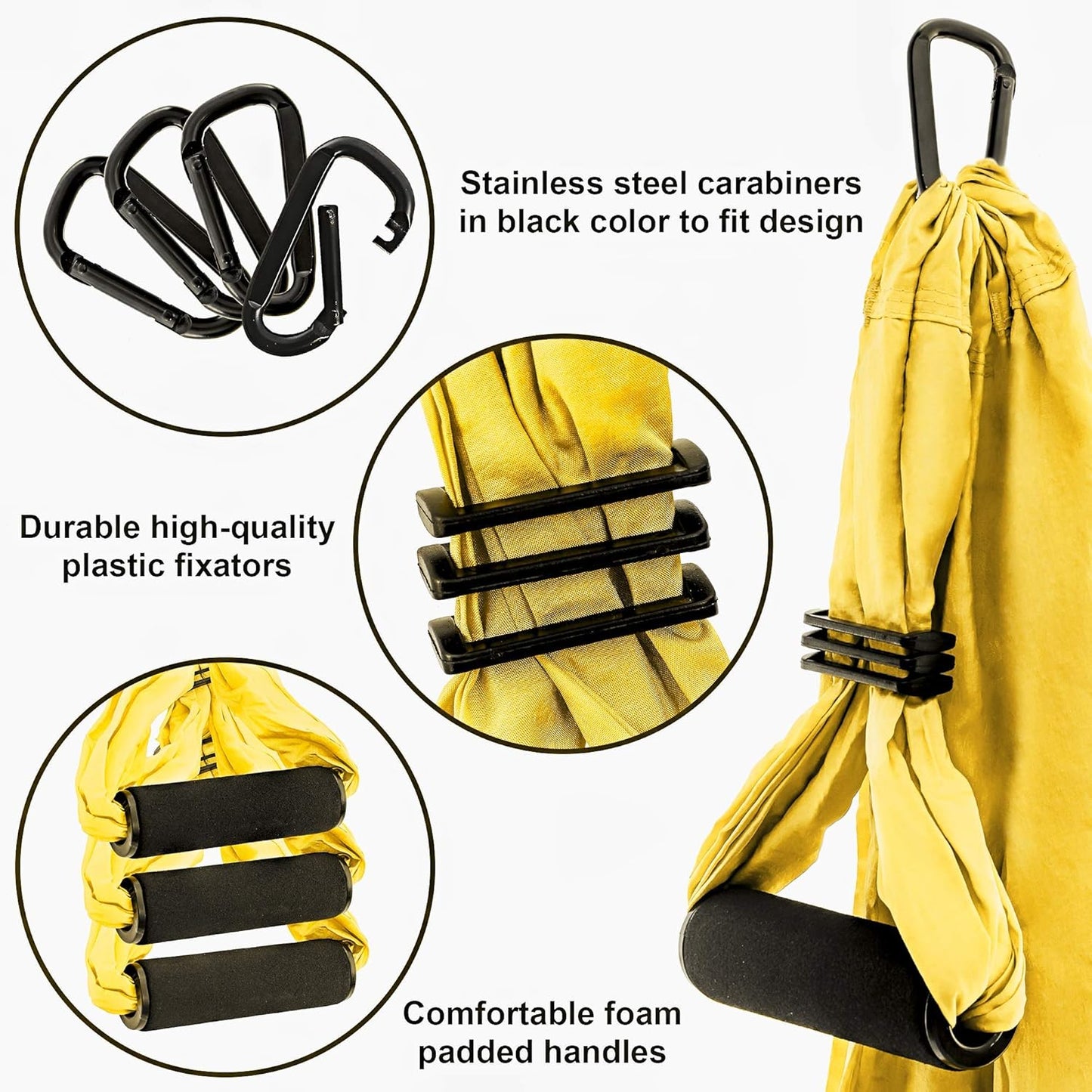 Aerial Yoga Swing Set - Hammock Hanging Swing - Sling Inversion Fly Kit - Antigravity Yoga Sling - Suspension Trapeze