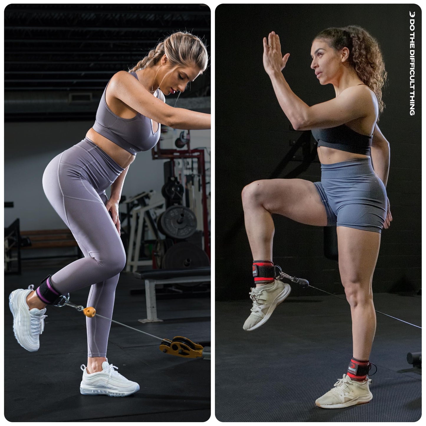 DMoose Glute Tone Bundle - Ankle Strap and Fabric Resistance Bands for Full Body Fitness