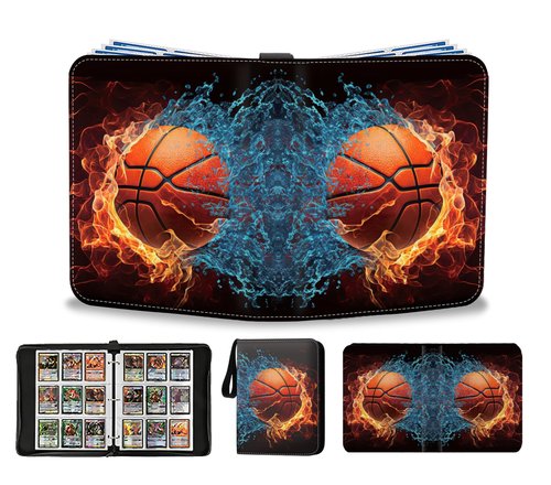 CHIMORY 2025 Basketball Card Binder Trading Binder Holder 900 Pockets, Fits 900 Cards with 50 Removable Pages, Basketball Card Gifts Collector Album with Zipper Storage Display Case