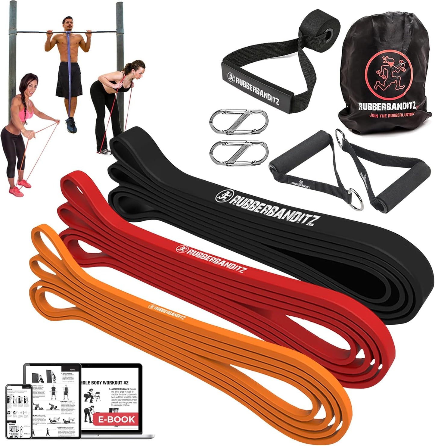 Rubberbanditz Resistance Bands Workout Kit | Exercise Bands, Door Anchor, Handles, Carry Bag, Straps | Resistance Training, Physical Therapy