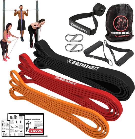Rubberbanditz Resistance Bands Workout Kit | Exercise Bands, Door Anchor, Handles, Carry Bag, Straps | Resistance Training, Physical Therapy