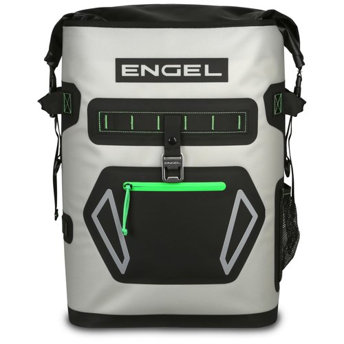 Engel BP25-LG Red 25 Quart Roll-Top High Performance Backpack Cooler Light Gray/Lime
