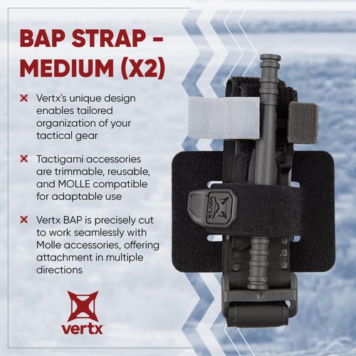 Vertx Tactigami BAP Tactical Belt Adaptor Panel Strap Attachment Compatible with MOLLE System Accessories Pouch, Medium, 2-Pack