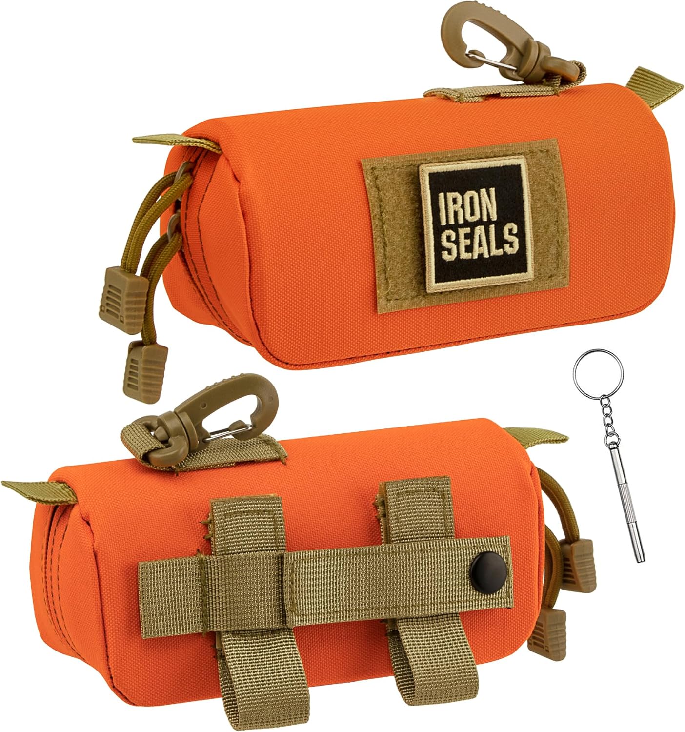 IronSeals Extra Large Tactical Molle Sunglasses Case Anti-Shock Semi-hard Clamshell Glasses Case, X-Large