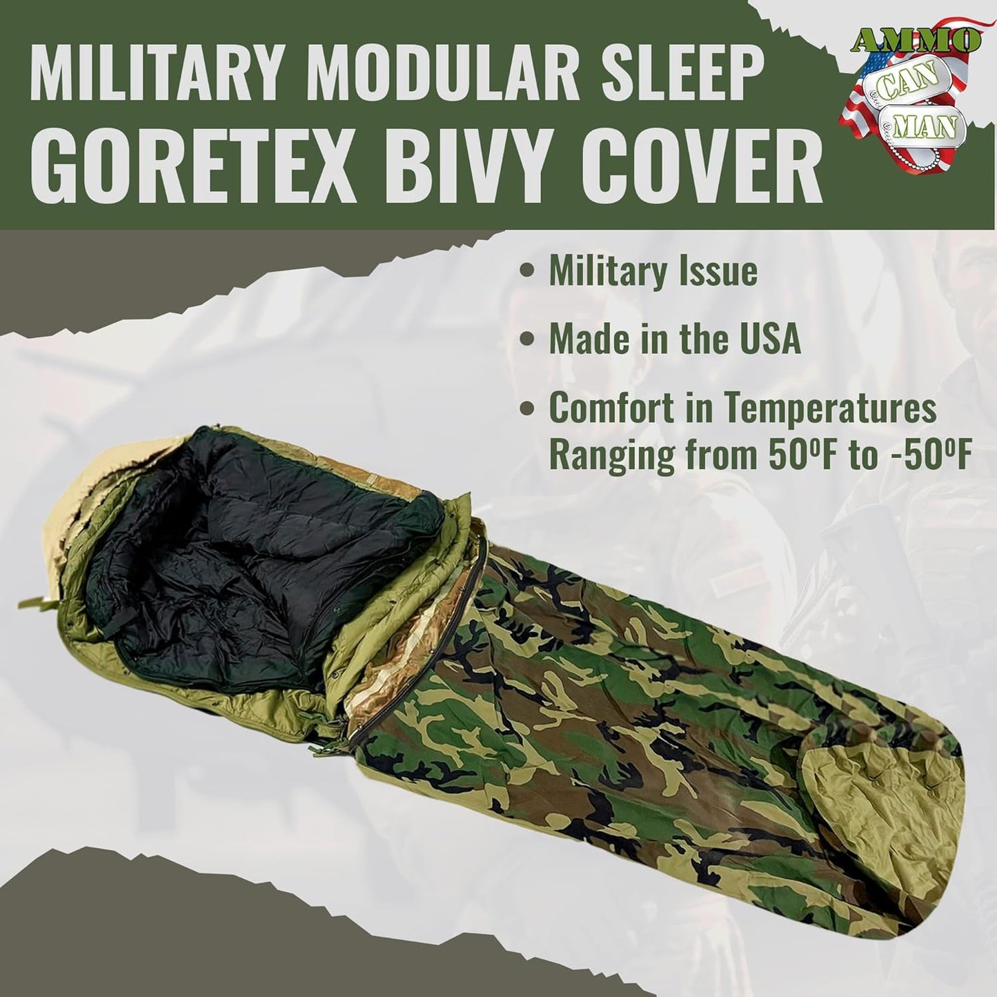 Military Modular Sleep System 4 Piece with Goretex Bivy Cover and Carry Sack