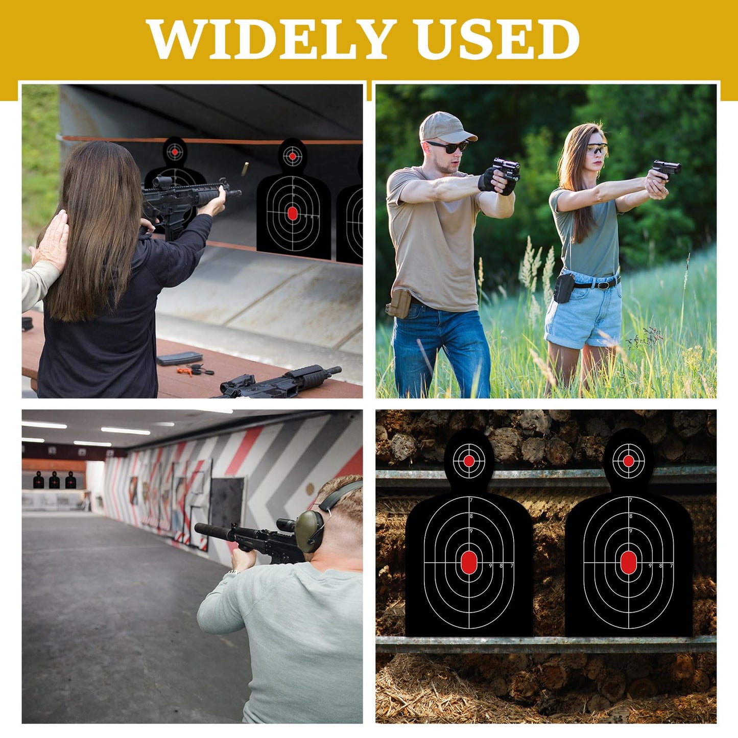 Arrowbash 72 Pcs Shooting Target Tactical Cardboard Targets Cardboard Silhouette Target for Shooting Range Practice Competitions Training(30 x 18 Inches)