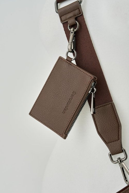 Premium Water Bottle Carrier Bag for Stanley 40oz & Simple Modern 40oz - PU Leather Water Bottle Holder with Adjustable Strap - Includes Card Holder & Keyring for Stanley Cup Accessories (Dark Brown)