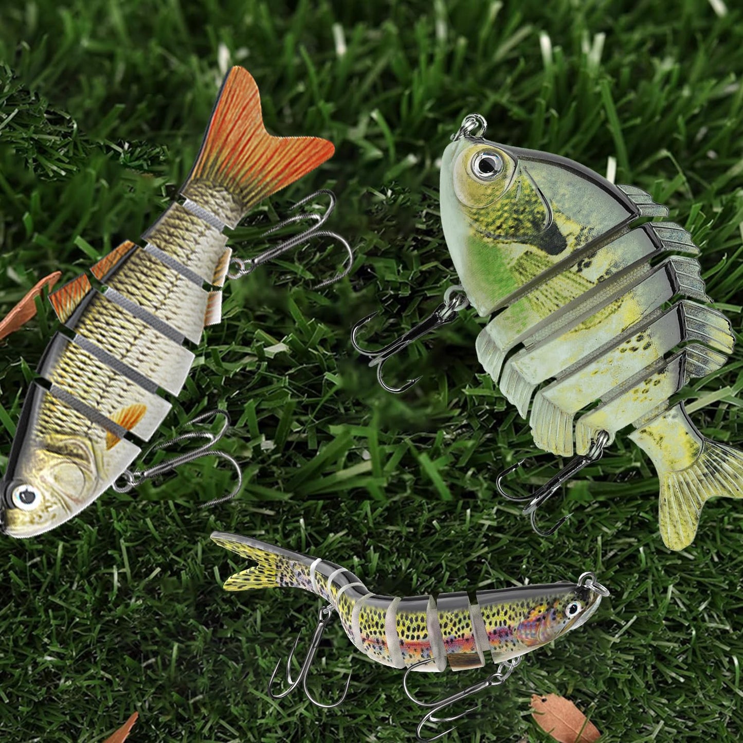 Fishing Lures for Freshwater and Saltwater, CHSMONB 6 Pcs Slow Sinking Most Lifelike Jointed Swimbait for Bass Trout Crappie Walleye Pike, Amazing Gifts for Men and Family