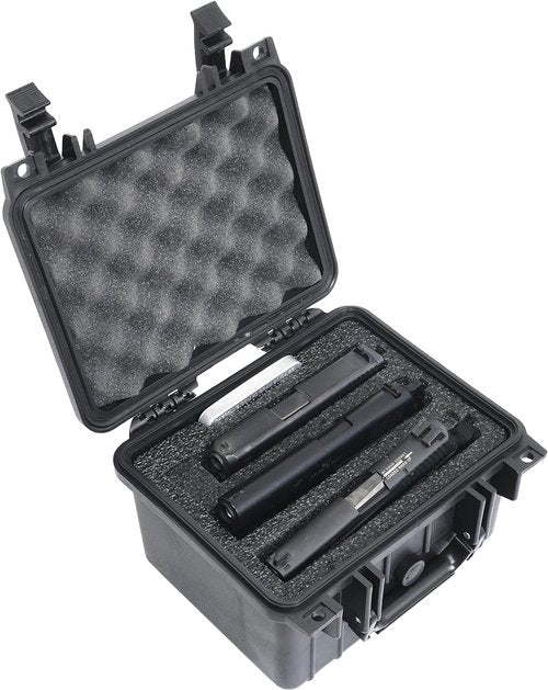 Case Club 3 Pistol & 6 Magazine Pre-Cut Waterproof Case with Silica Gel to Help Prevent Gun Rust