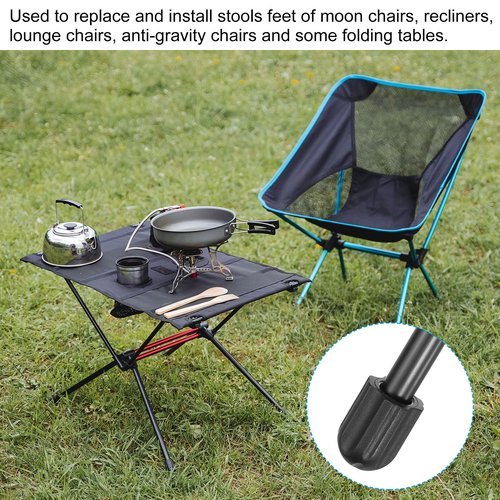PATIKIL 0.51 Inch Chair Feet Replacement, 4 Pack Non-Slip Plastic Outdoor Camping Chair Leg Tips Cap Folding Chair Legs Floor Protectors Fit for 0.51" Chair Feet, Black